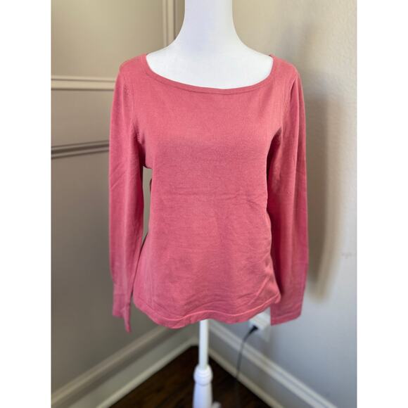 Talbots Tops - Talbots Rose Colored Silk Nylon Scoop Neck Top Size M